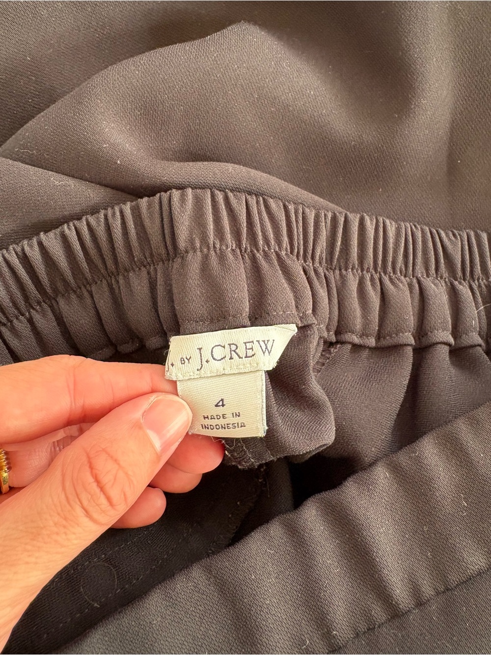 J.Crew Women’s Black Cropped Pull-On Dress Pants Size 4 Elastic Waist Career - Picture 5 of 7